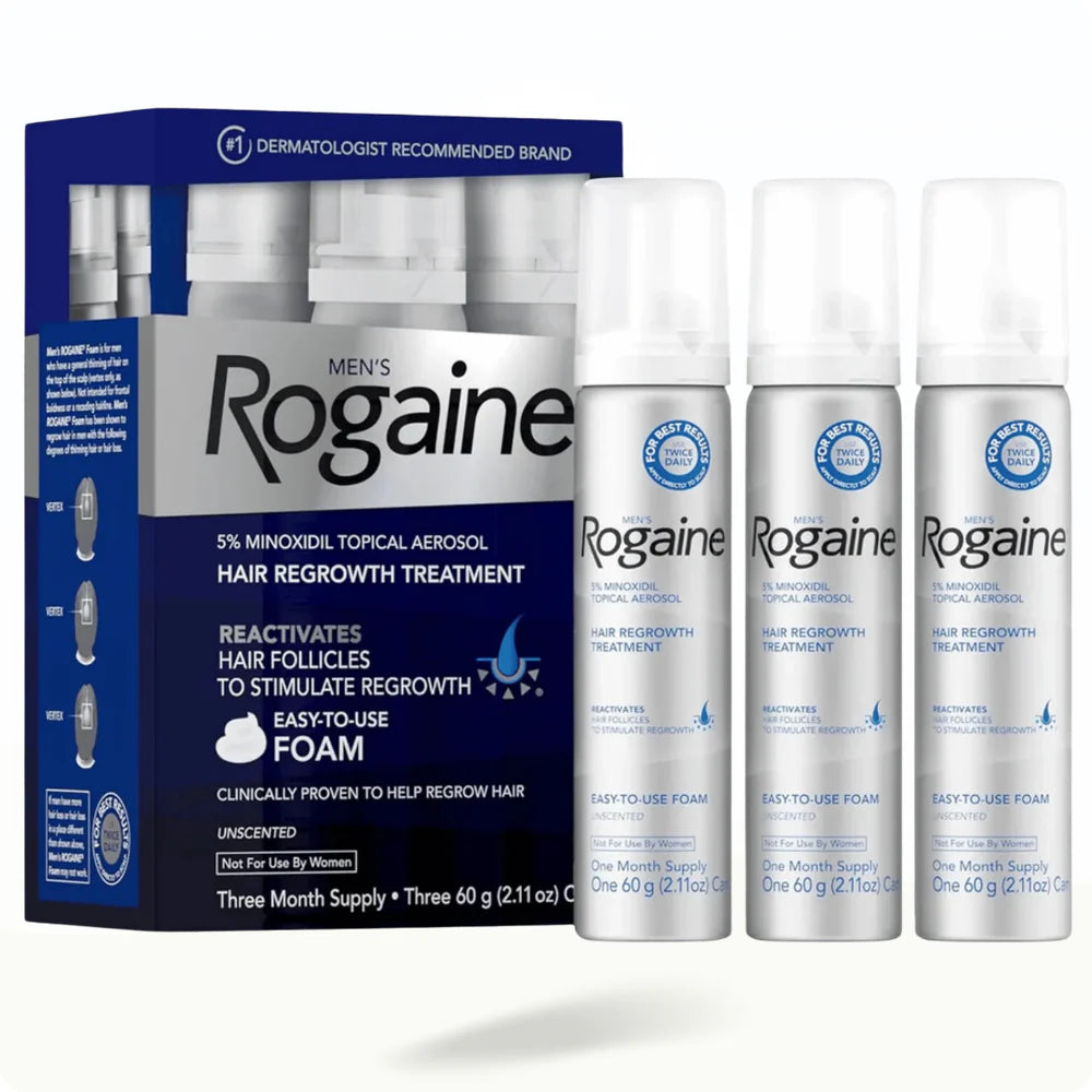 Rogaine Foam Men's Hair Regrowth Treatment 60g (3-Month Supply)