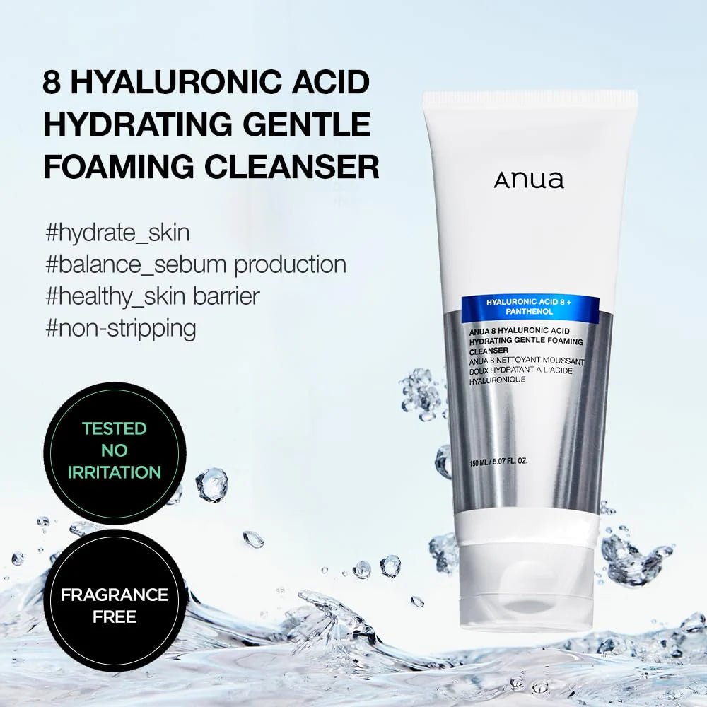 ANUA 8 HYALURONIC ACID HYDRATING GENTLE FOAMING CLEANSER 150ml - You Look Fabulous FZE LLC