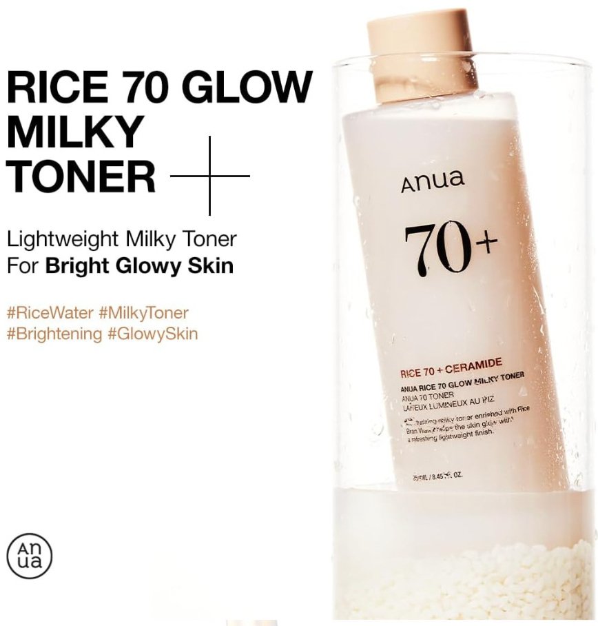 ANUA RICE 70 GLOW MILKY TONER 250ml - You Look Fabulous FZE LLC