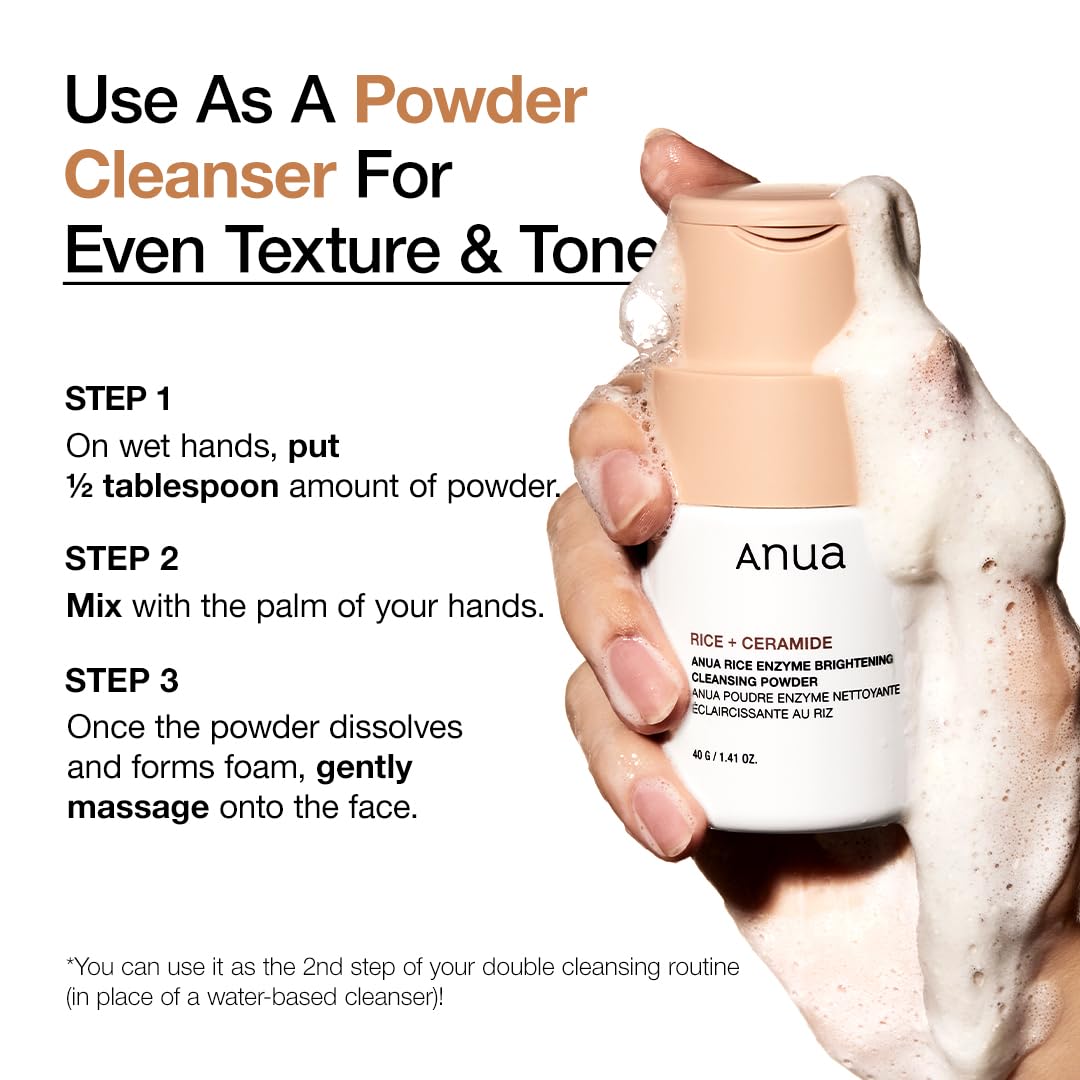 ANUA RICE ENZYME BRIGHTENING CLEANSING POWDER 40g - You Look Fabulous FZE LLC