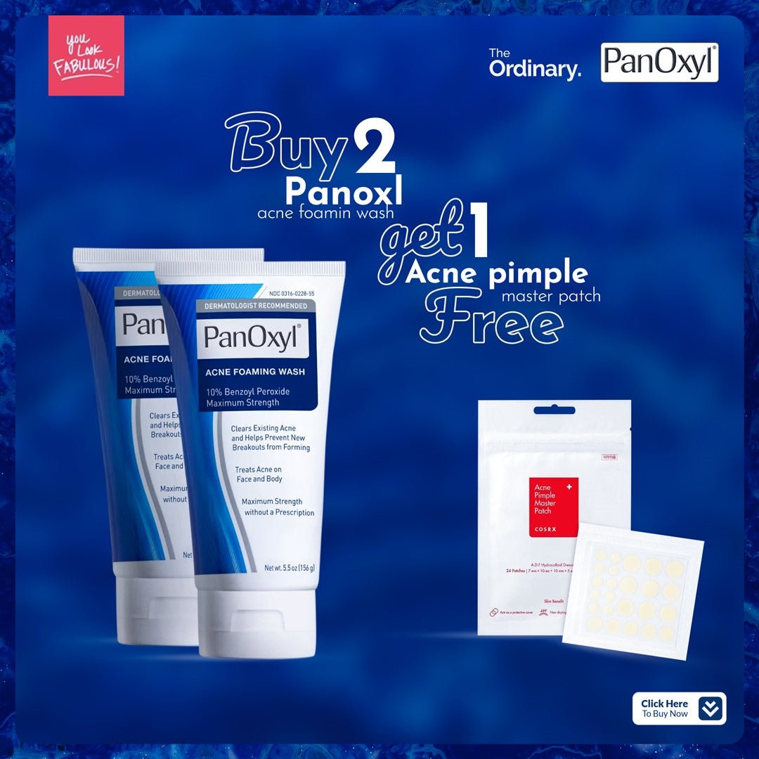 Buy 2 Panoxyl Acne Foaming Wash Get COSRX Acne Pimple Master Patch FREE - You Look Fabulous FZE LLC